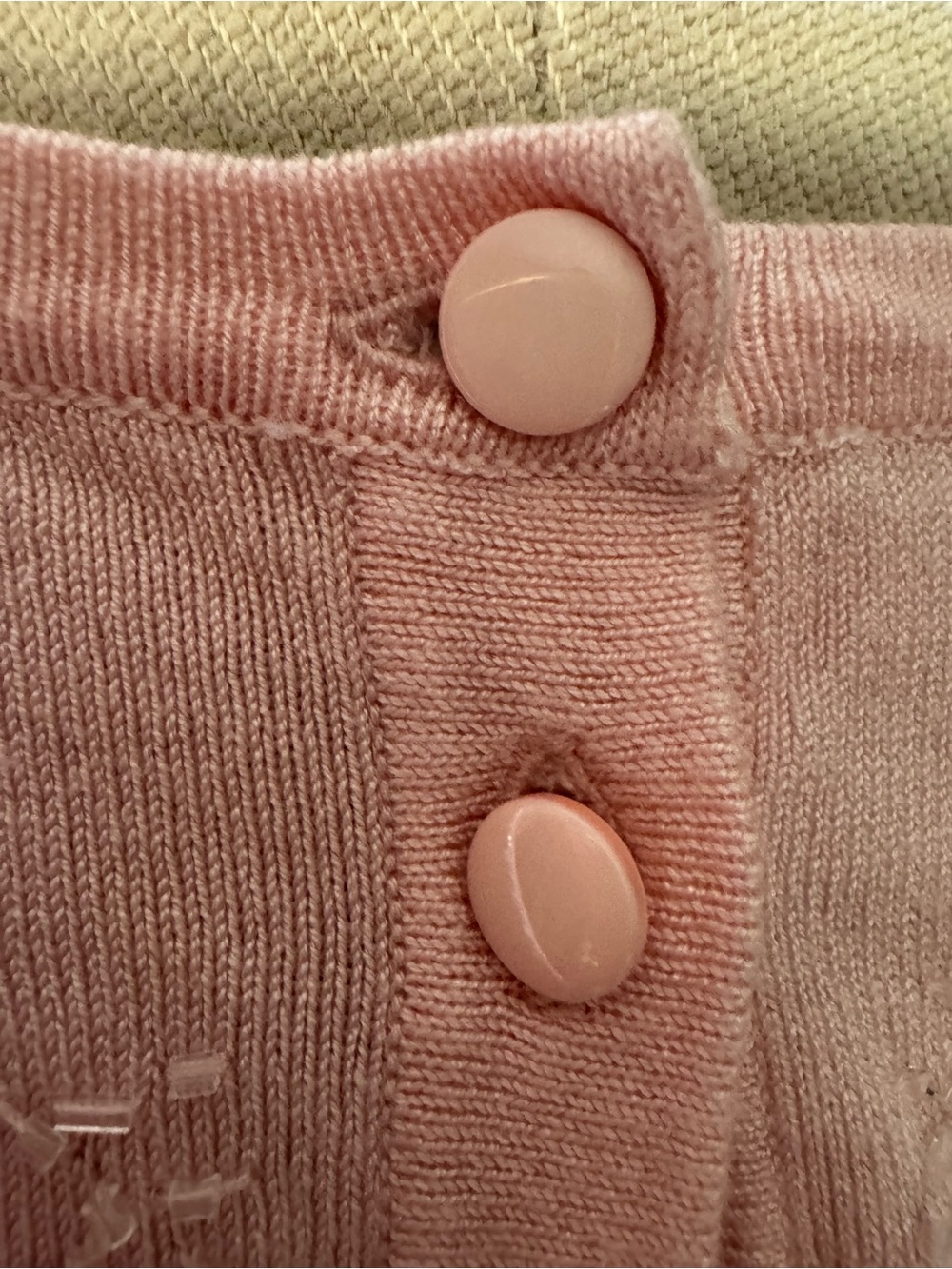 Cable & Gauge Light Pink Embroidered Button-Front Cardigan - Picture 5 of 6